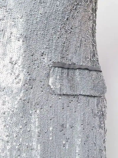 Shop P.a.r.o.s.h Sequinned Sleeveless Jacket In Silver