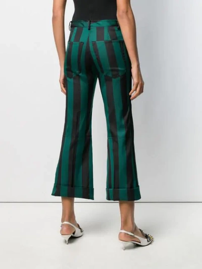 Shop N°21 Striped Cropped Trousers In Black
