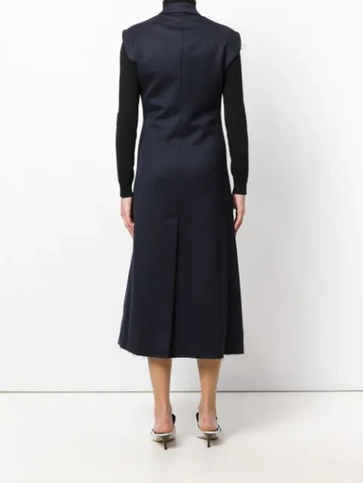 Shop Maison Margiela Tailored Midi Dress In Blue