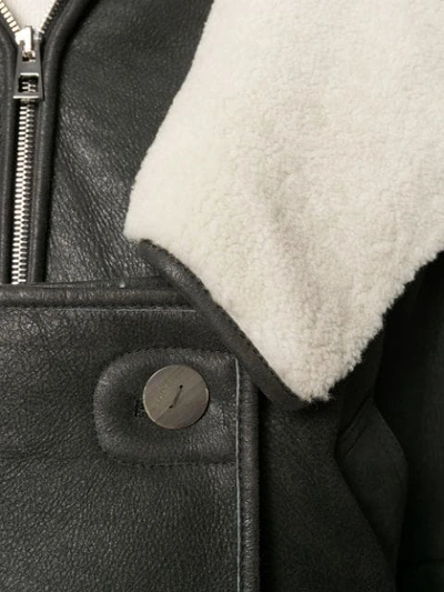 Shop Loewe Shearling-trimmed Coat In Black