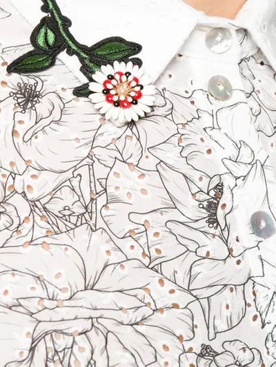 Shop Antonio Marras Floral Print Oversized Shirt In White