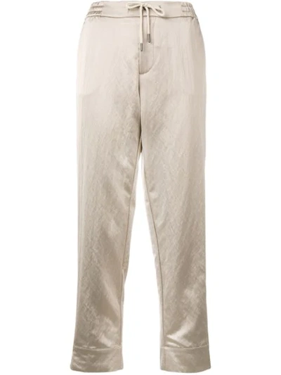 Shop Berwich Straight Cropped Trousers In Neutrals