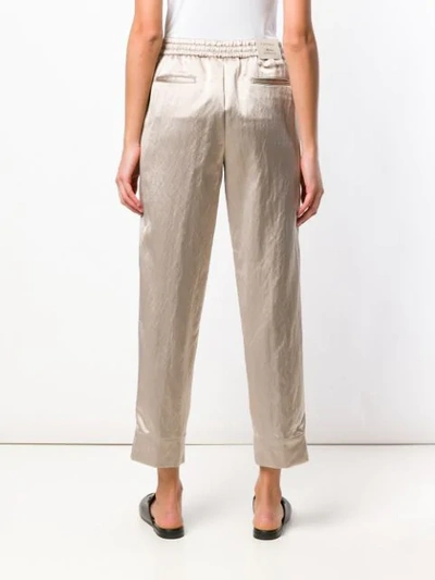 Shop Berwich Straight Cropped Trousers In Neutrals