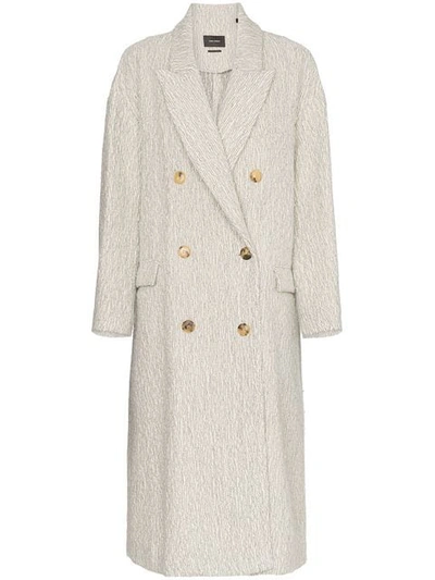 Shop Isabel Marant Habra Alpaca Wool Double Breasted Coat In Neutrals