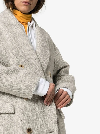 Shop Isabel Marant Habra Alpaca Wool Double Breasted Coat In Neutrals