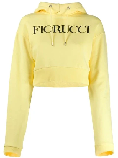 Fiorucci Logo Cropped Hoodie In Yellow ModeSens
