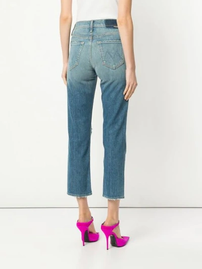 Shop Mother Faded Straight-leg Jeans In Blue