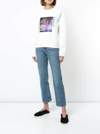 Shop Proenza Schouler Pswl Sky Graphic Sweatshirt In White