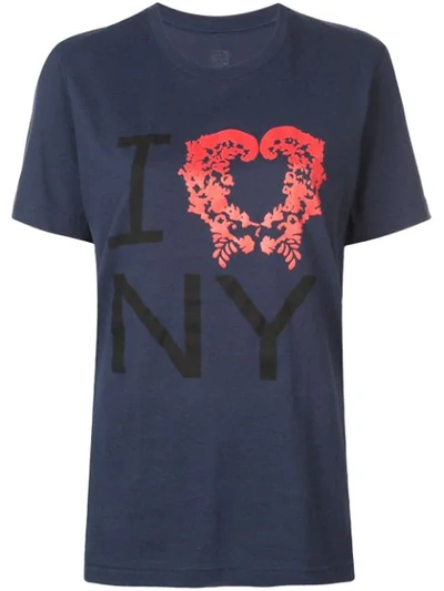 Shop Rosie Assoulin T-shirt Mit Slogan In Blue