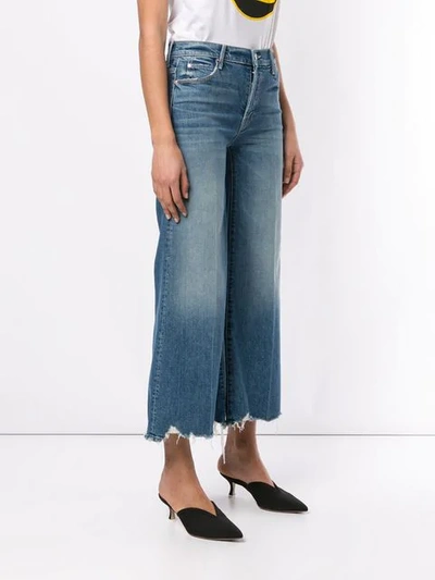 Shop Mother Cropped Wide-leg Jeans In Blue