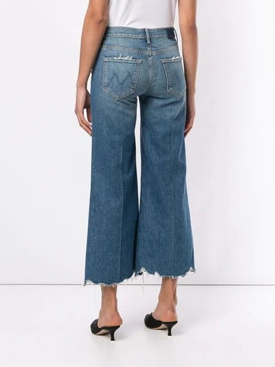 Shop Mother Cropped Wide-leg Jeans In Blue