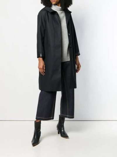 Shop Mackintosh Chryston Bonded Cotton Hooded Coat In Black