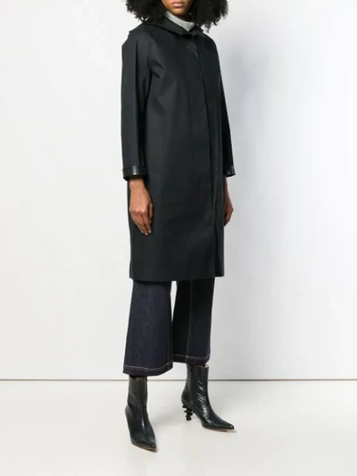 Shop Mackintosh Chryston Bonded Cotton Hooded Coat In Black