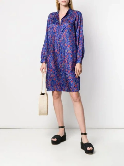 Shop Antik Batik Silky Dress - Blue