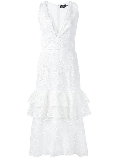 Shop Patbo Embroidered Midi Dress - White