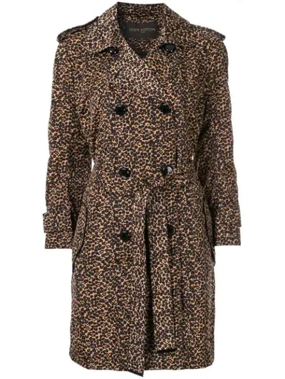 Pre-owned Louis Vuitton  Leopard Print Trench Coat In Brown