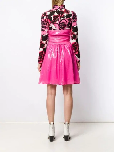 Shop Msgm Sequin Detail Wrap Dress In Pink