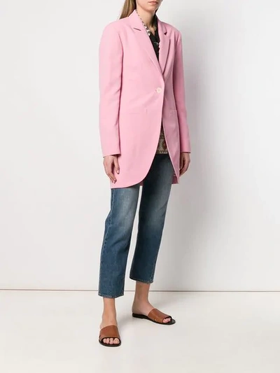 Shop Loewe Single-breasted Blazer In Pink