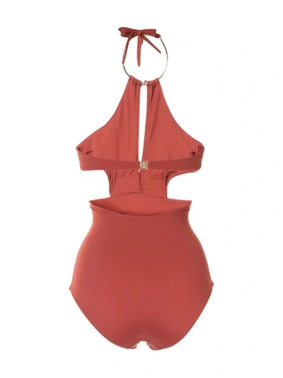 Shop Moeva Leslie Cutout Swimsuit In Red
