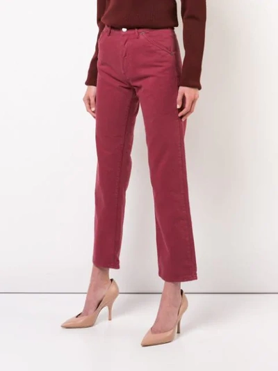 Shop Jacquemus Straight-leg Jeans In Red