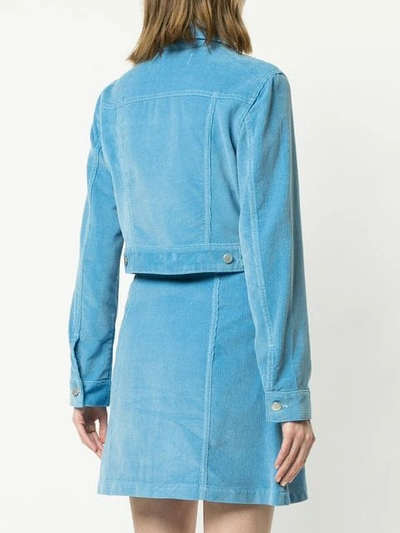 Shop Etre Cecile Cropped Corduroy Jacket In Blue
