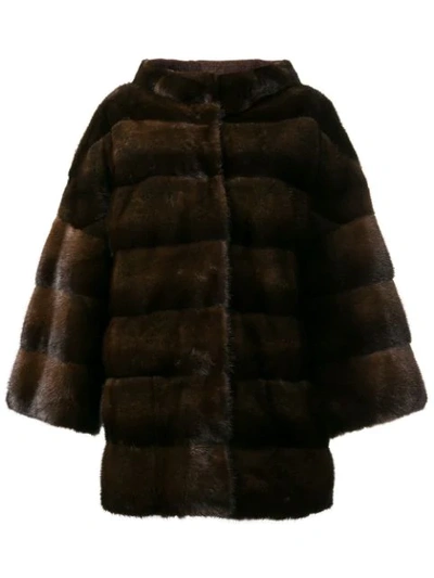 Shop Arma Hooded Coat - Brown