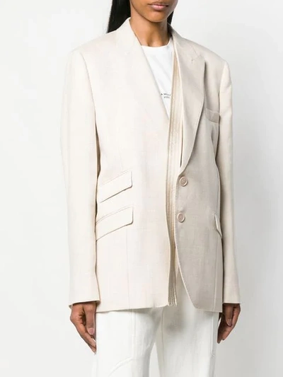 Shop Stella Mccartney Removable Strap Blazer In Neutrals