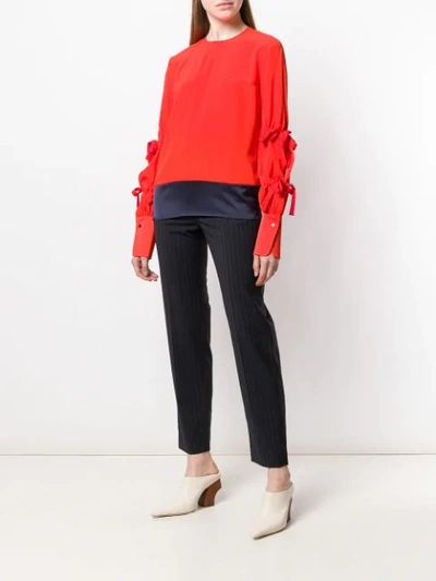 Shop Victoria Victoria Beckham Sleeve Tie Fastenings Blouse In Red