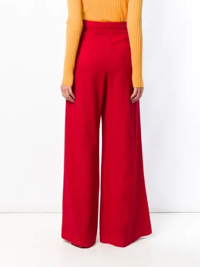 Shop Lanvin Flared Tailored Trousers In Red