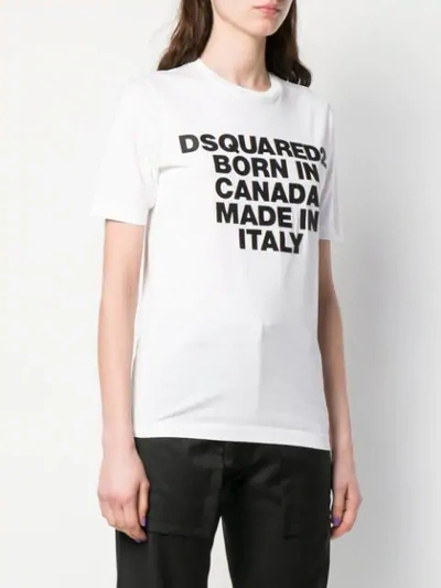 Shop Dsquared2 Born In Canada T-shirt In White