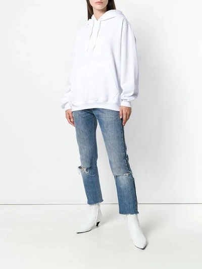 Shop Msgm Basic Hoodie In White