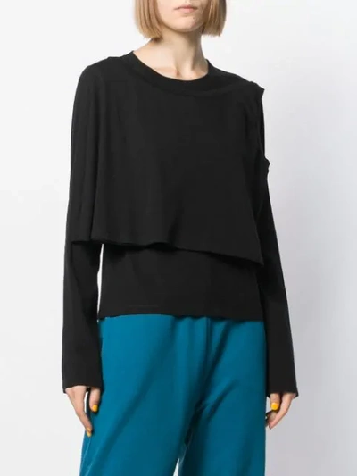 Shop Mm6 Maison Margiela Layered Long Sleeved Top In Black