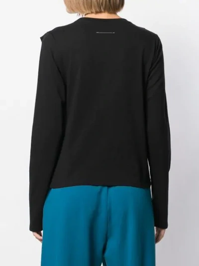Shop Mm6 Maison Margiela Layered Long Sleeved Top In Black