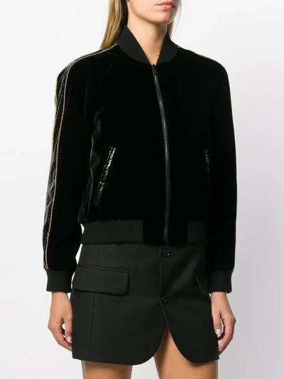 Shop Saint Laurent Teddy Velvet Jacket In Black