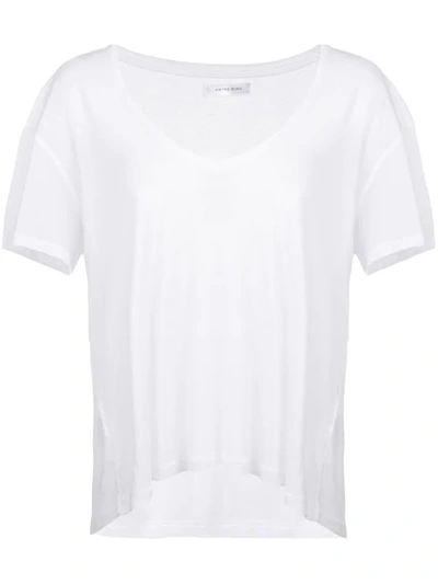 Shop Anine Bing Deep V-neck T-shirt In White