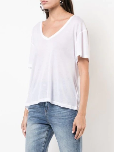 Shop Anine Bing Deep V-neck T-shirt In White