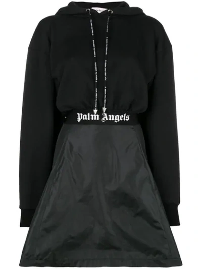 Shop Palm Angels Logo Waistband Dress In Black