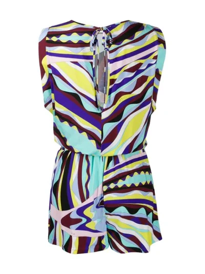 Shop Emilio Pucci Sleeveless Playsuit In Blue