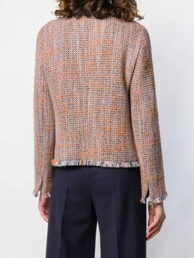 Shop Akris Punto Asymmetric Tweed Jacket In Orange