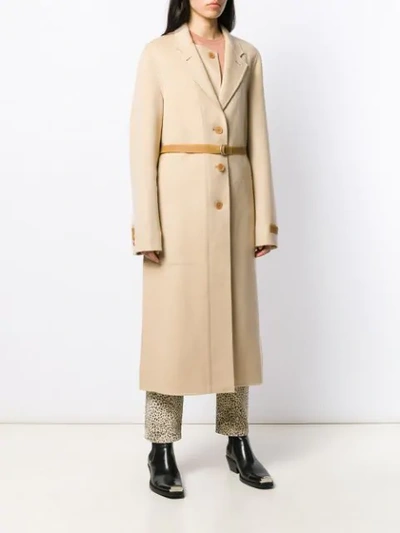 Shop Helmut Lang Classic Single-breasted Coat In Neutrals