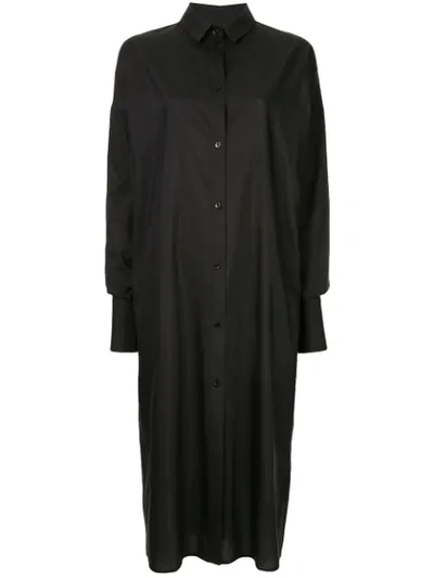 Shop Boyarovskaya Oversized Shirt Dress In Black