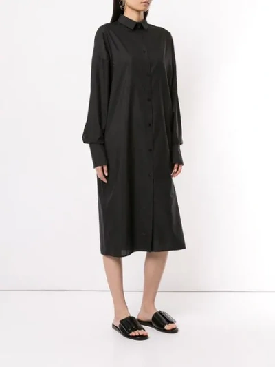 Shop Boyarovskaya Oversized Shirt Dress In Black