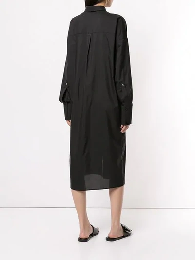 Shop Boyarovskaya Oversized Shirt Dress In Black