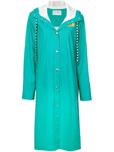 Shop Proenza Schouler Pswl Rubberized Raincoat In Blue