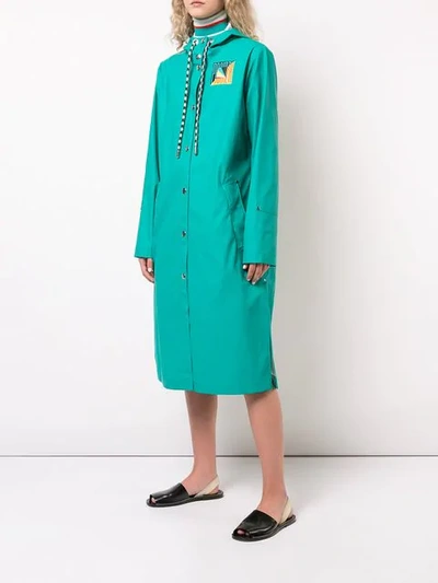 Shop Proenza Schouler Pswl Rubberized Raincoat In Blue