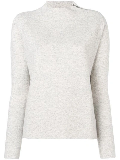 Shop Allude Round Neck Sweater In Grey