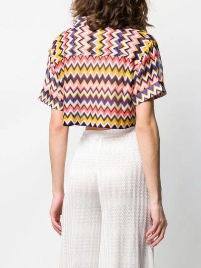 Shop Missoni Zig-zag Cropped Shirt In Pink