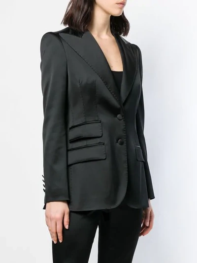 Shop Dolce & Gabbana Single Breasted Blazer In Black