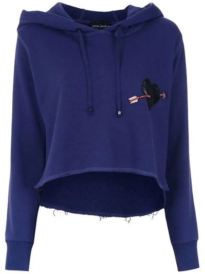 Shop Andrea Bogosian Cropped Sweatshirt - Purple