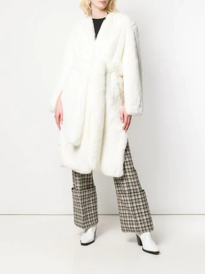 Shop A.w.a.k.e. Faux Fur Coat In White